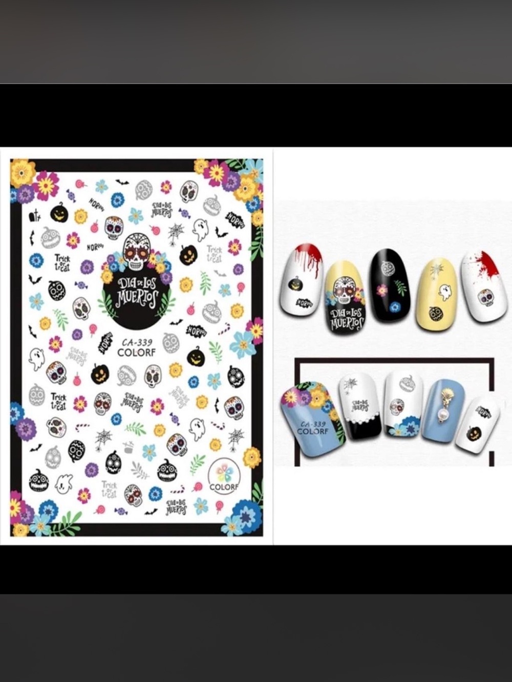 $2 Dia de los Muertos Nail Art Stickers $2 WITH ANY $10 ORDER OR MORE